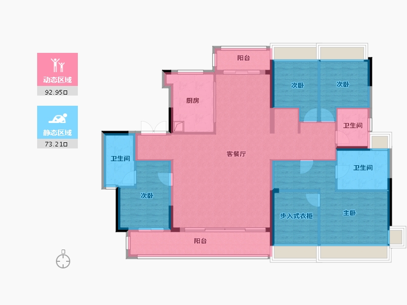 广东省-东莞市-华侨城天鹅堡-150.89-户型库-动静分区