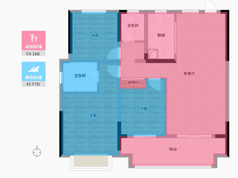 安徽省-阜阳市-临泉万达广场-92.01-户型库-动静分区