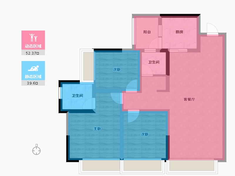 四川省-成都市-熙畔别院-80.90-户型库-动静分区