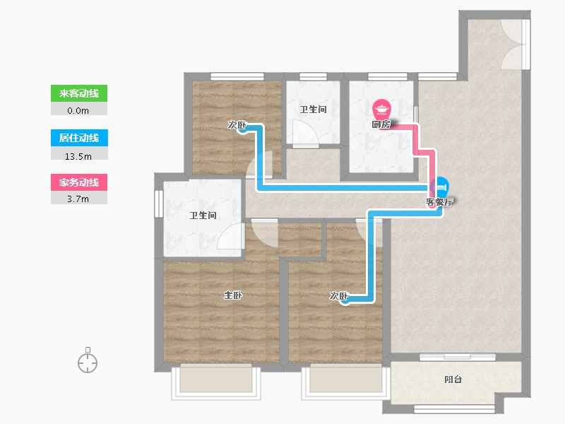 甘肃省-兰州市-兰州万达城-86.70-户型库-动静线