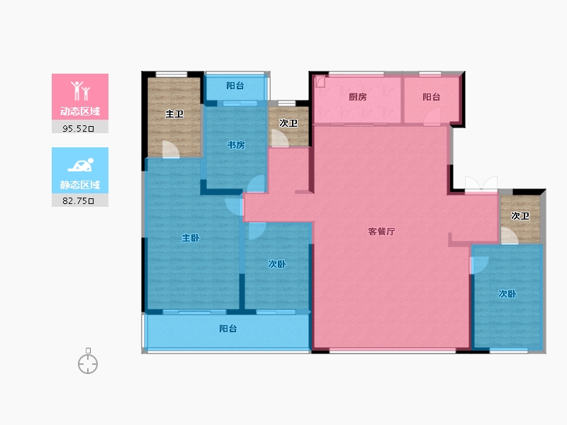 陕西省-西安市-国铁建·西派樘樾-179.75-户型库-动静分区