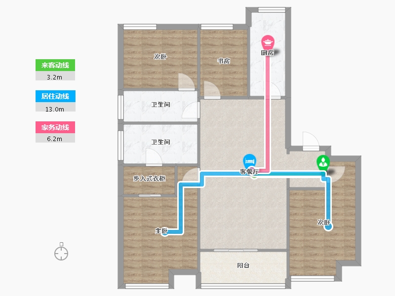 江苏省-苏州市-海域天镜-117.60-户型库-动静线