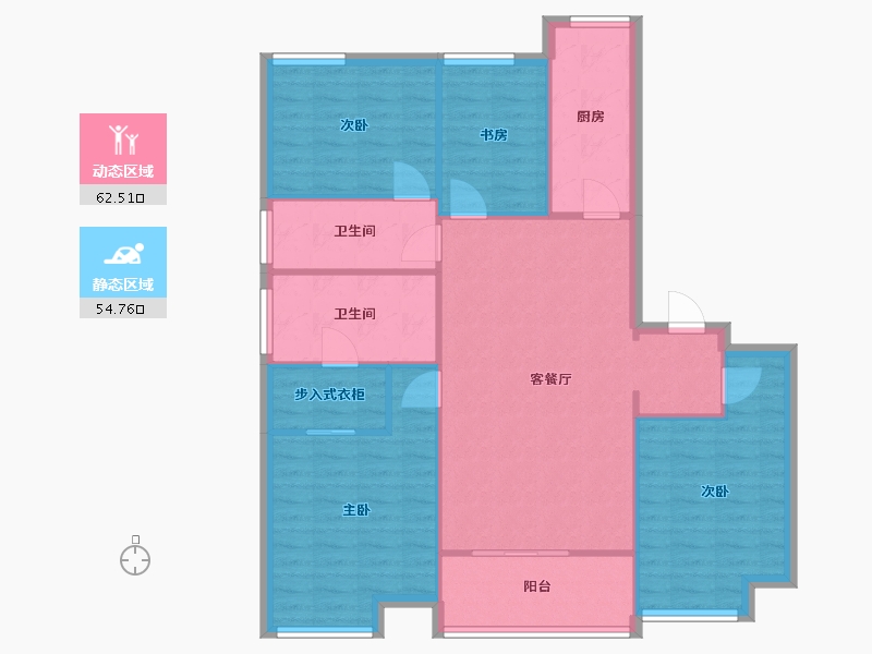 江苏省-苏州市-海域天镜-117.60-户型库-动静分区