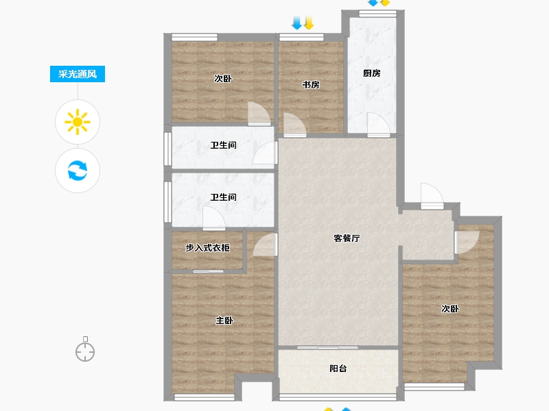 江苏省-苏州市-海域天镜-117.60-户型库-采光通风