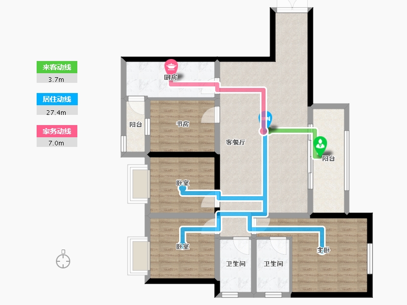 四川省-成都市-中港东湖壹号-106.66-户型库-动静线