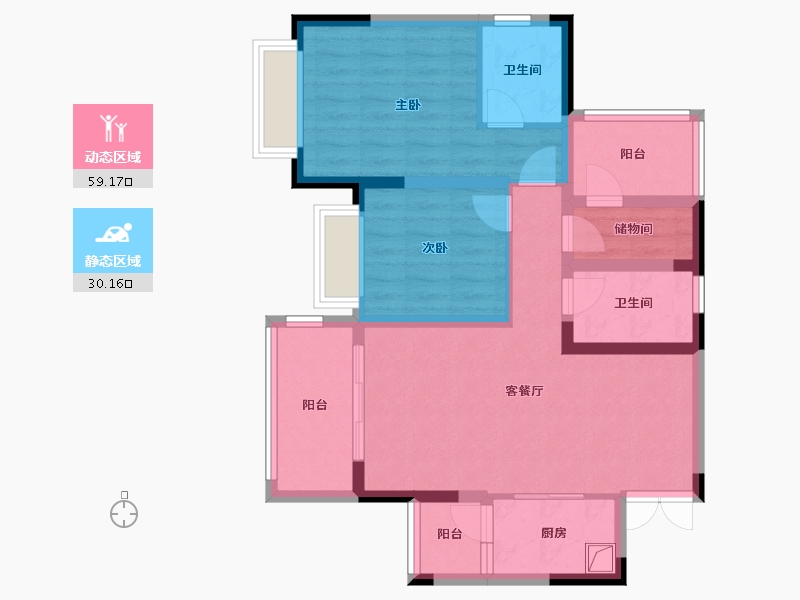 四川省-成都市-君悦时代-78.30-户型库-动静分区