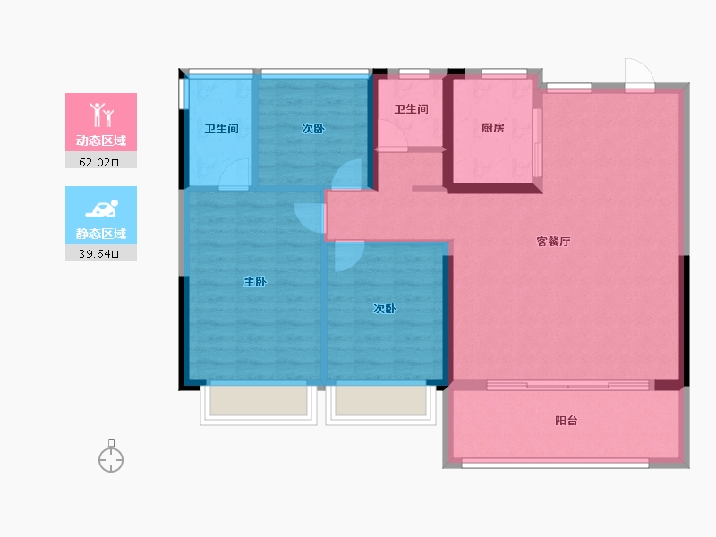 安徽省-合肥市-皖投云启华章花园-92.00-户型库-动静分区