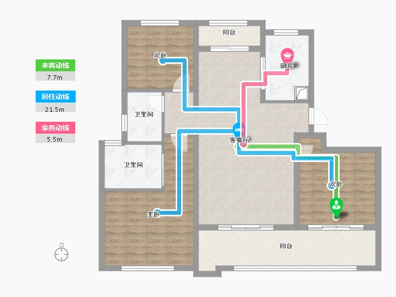 安徽省-阜阳市-城南栖霞云境-107.21-户型库-动静线