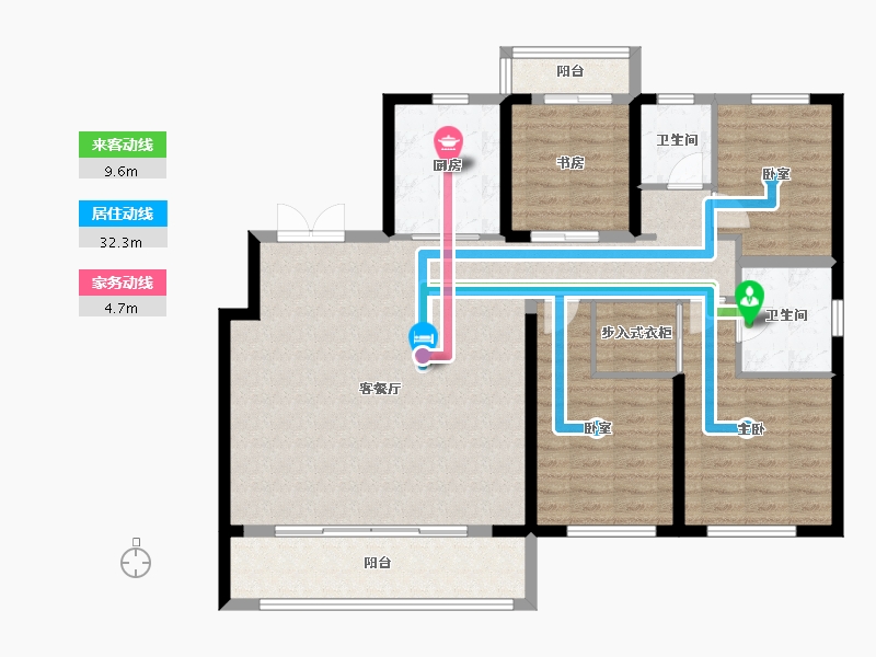 陕西省-西安市-国铁建·西派樘樾-119.33-户型库-动静线