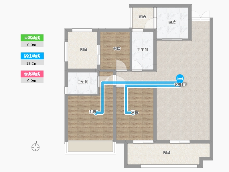 贵州省-毕节市-麒龙香林美域-96.40-户型库-动静线