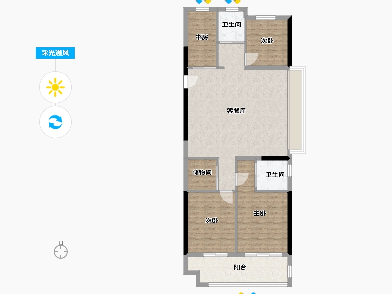 江苏省-南京市-碧桂园凤凰城-98.40-户型库-采光通风