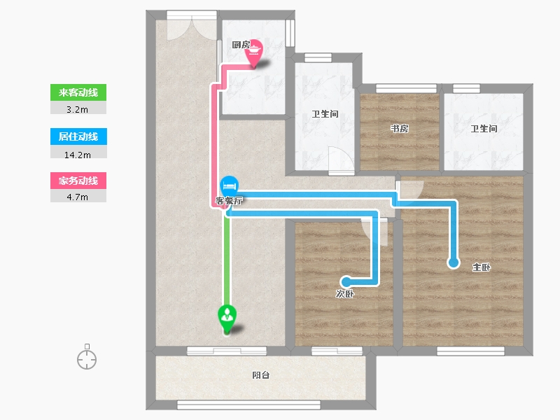 浙江省-湖州市-满庭芳府-72.00-户型库-动静线