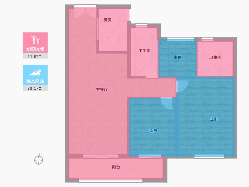 浙江省-湖州市-满庭芳府-72.00-户型库-动静分区