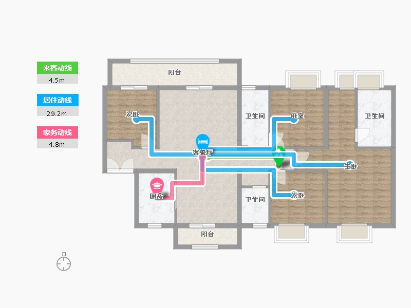 广西壮族自治区-梧州市-万达滨江城-126.62-户型库-动静线