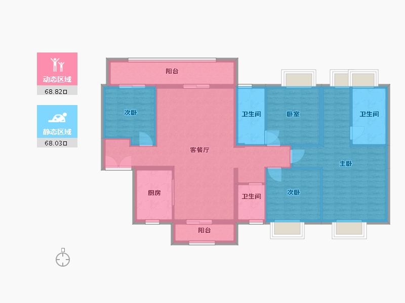 广西壮族自治区-梧州市-万达滨江城-126.62-户型库-动静分区