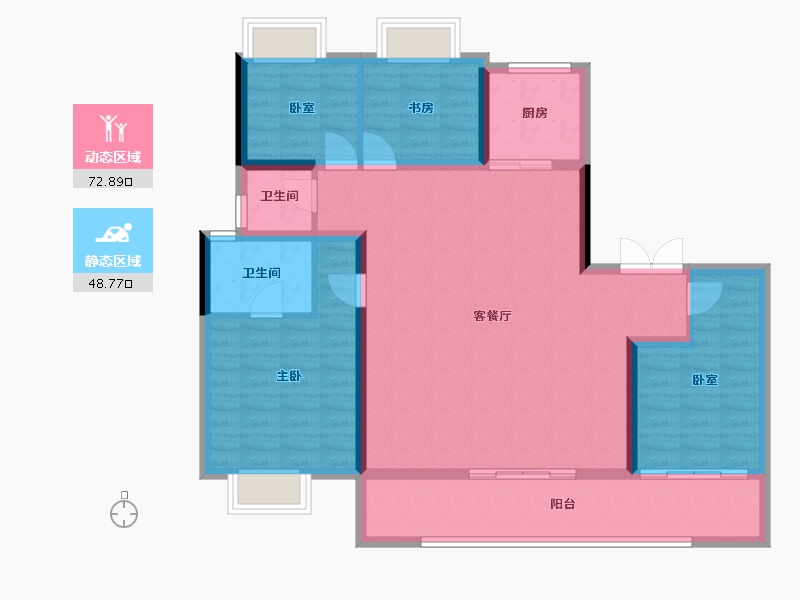 四川省-成都市-中旅千川阅-109.73-户型库-动静分区