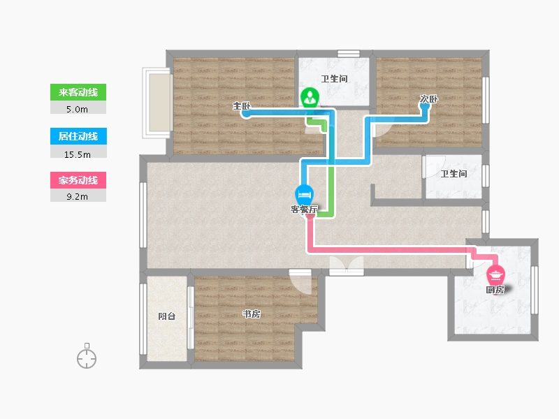 山东省-滨州市-祥泰公馆-104.00-户型库-动静线