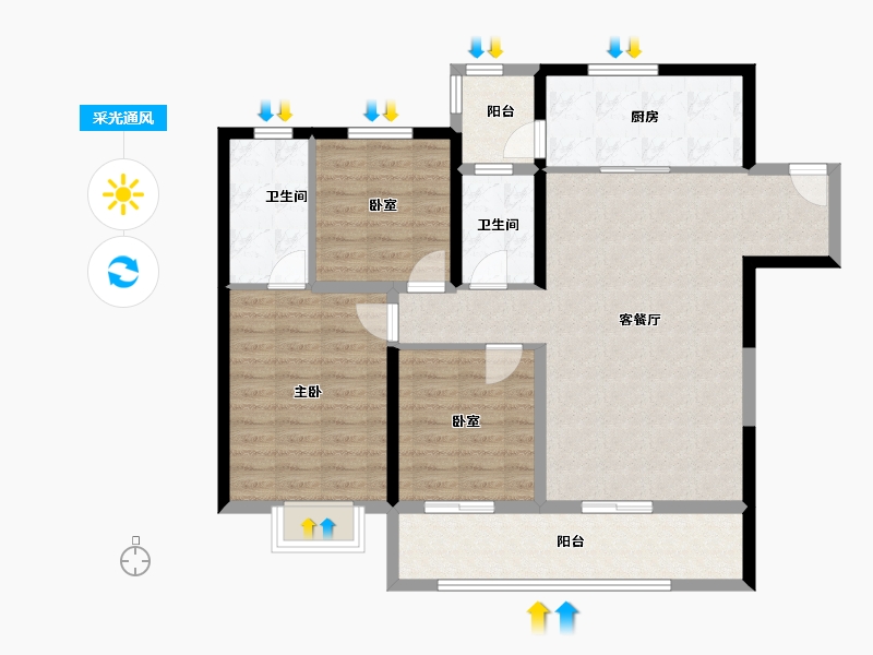 甘肃省-兰州市-兰州万达城-101.49-户型库-采光通风