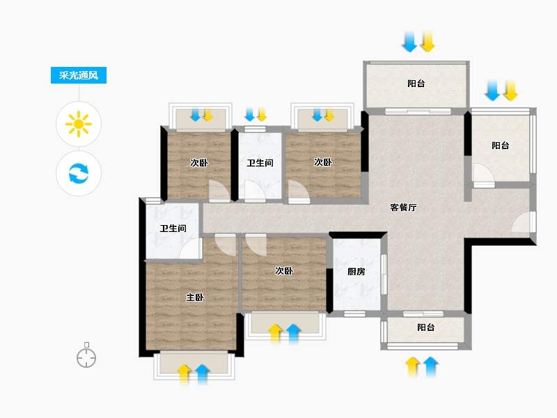 广东省-惠州市-瑞禧园-97.16-户型库-采光通风