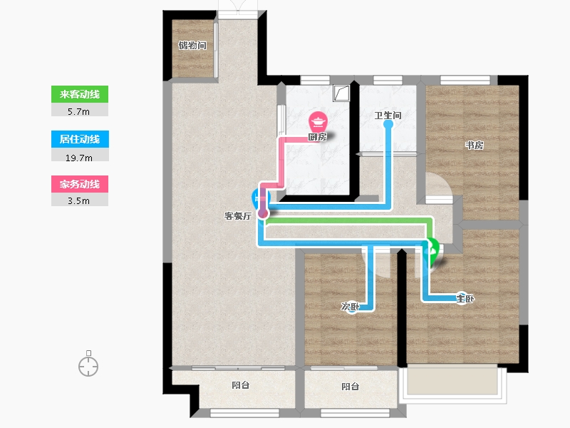 内蒙古自治区-包头市-吾悦华府-89.00-户型库-动静线