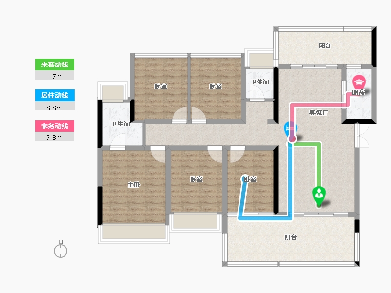 湖北省-恩施土家族苗族自治州-四季·未来城-125.67-户型库-动静线