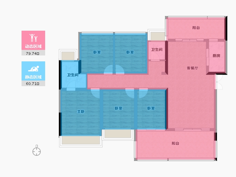 湖北省-恩施土家族苗族自治州-四季·未来城-125.67-户型库-动静分区