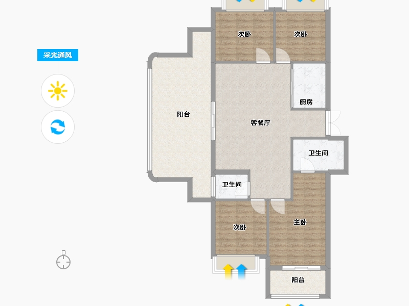 福建省-福州市-中建元亨府-120.11-户型库-采光通风