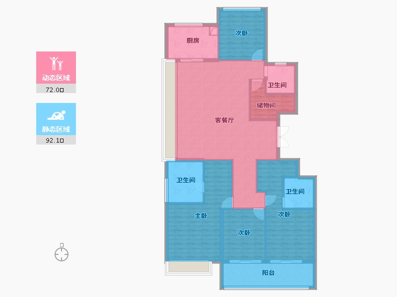 浙江省-杭州市-望翠蓝庭-149.81-户型库-动静分区