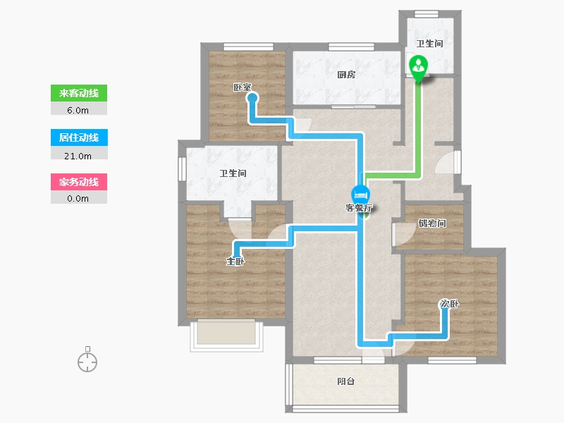 辽宁省-大连市-万科金地和风明月-88.00-户型库-动静线