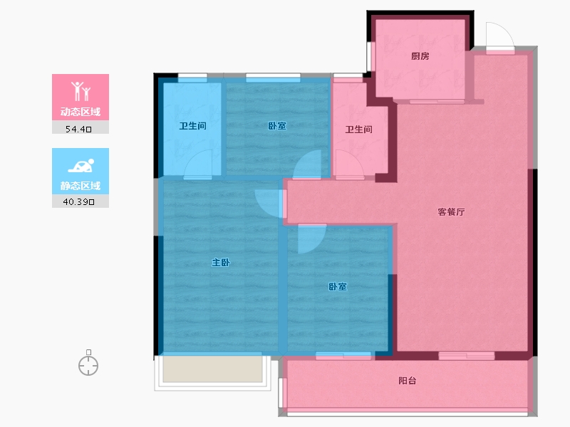 浙江省-温州市-星创晶晖园-84.80-户型库-动静分区