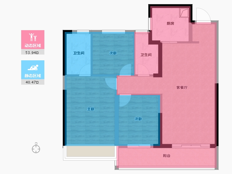 浙江省-温州市-星创晶晖园-84.30-户型库-动静分区