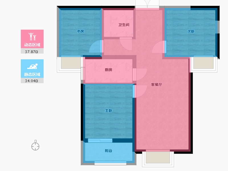 河北省-邯郸市-北湖十六峯-78.59-户型库-动静分区