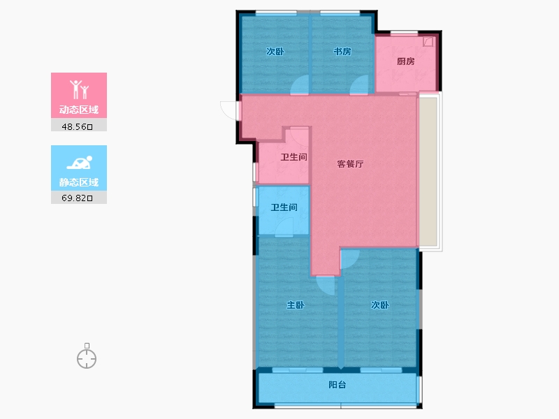 浙江省-杭州市-翠语彩虹里-107.75-户型库-动静分区