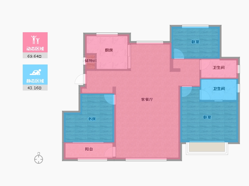 山东省-滨州市-惠众·新语华庭二期-102.40-户型库-动静分区