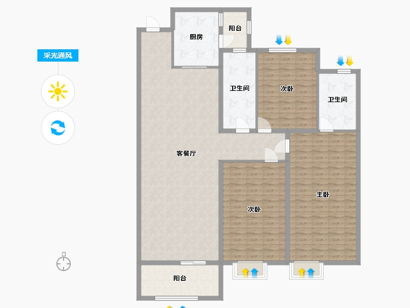 山西省-晋中市-新晋世家-三期-160.00-户型库-采光通风