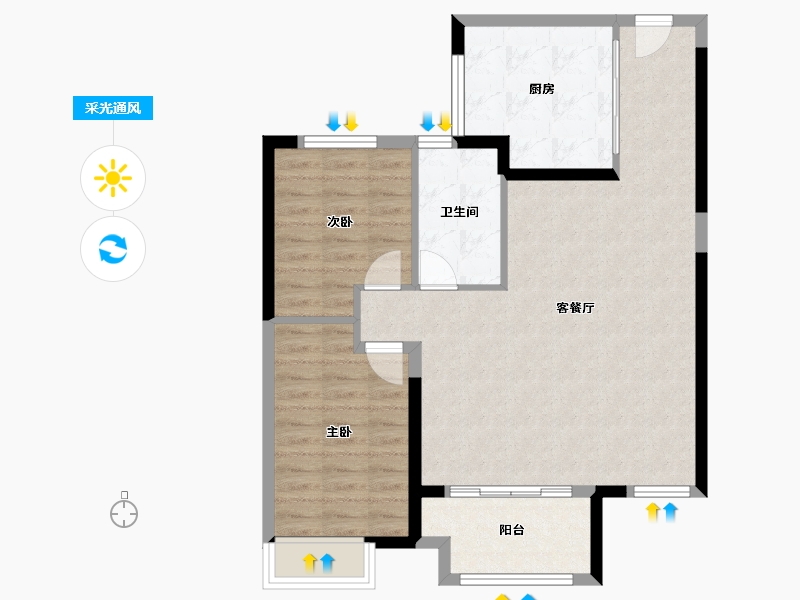 安徽省-合肥市-翡翠时光-80.80-户型库-采光通风