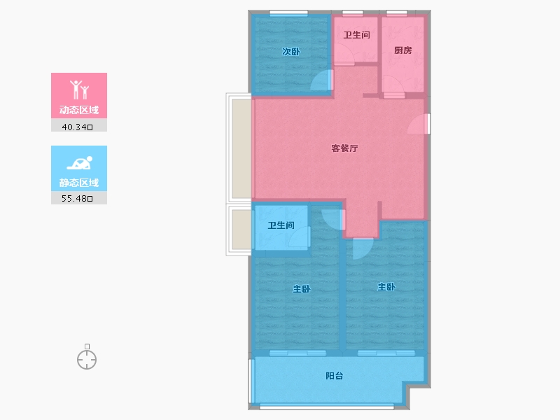 河南省-安阳市-利源·光明壹号-85.61-户型库-动静分区