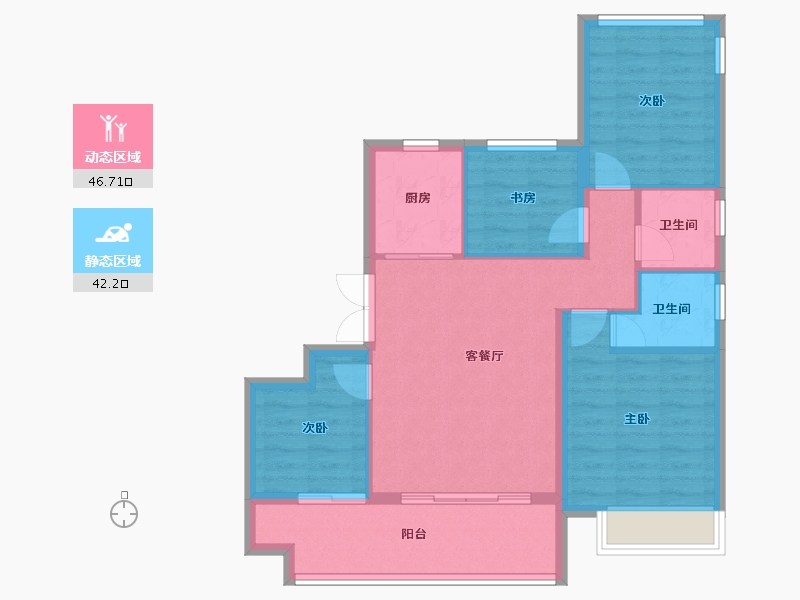 安徽省-合肥市-文一朗书轩-80.00-户型库-动静分区