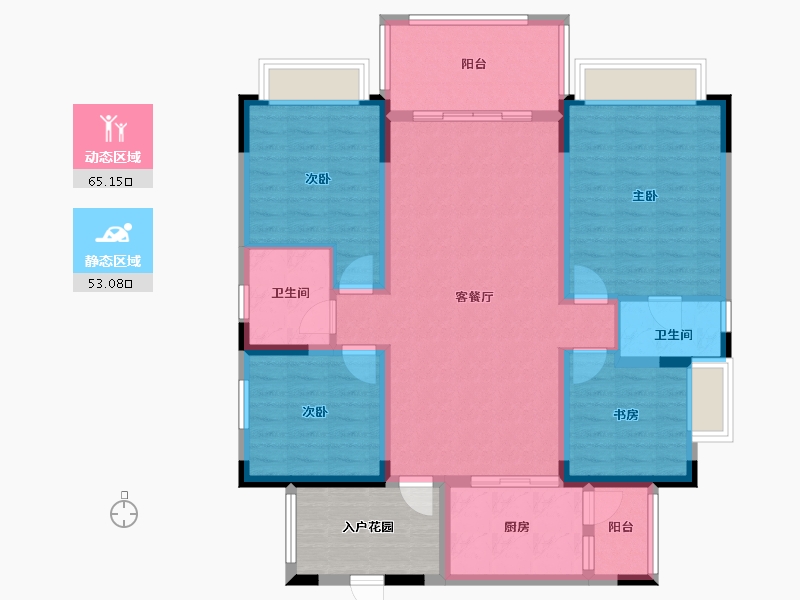 四川省-成都市-熙畔别院-113.04-户型库-动静分区