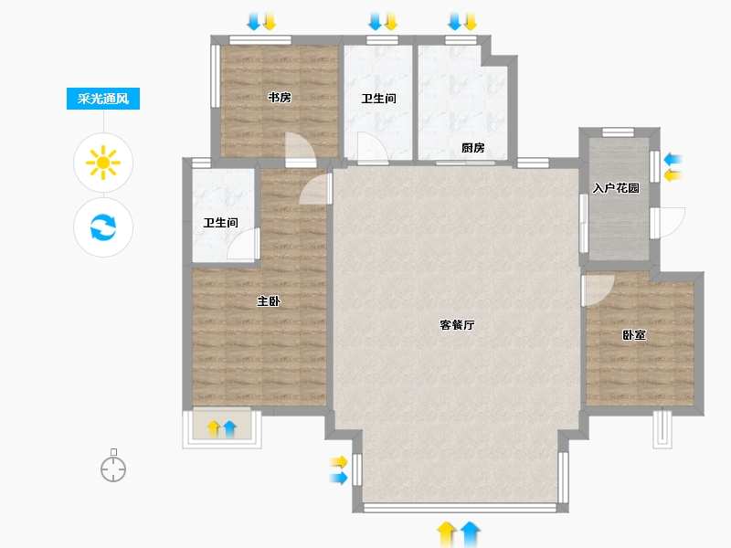 广西壮族自治区-柳州市-明玥山语-111.00-户型库-采光通风