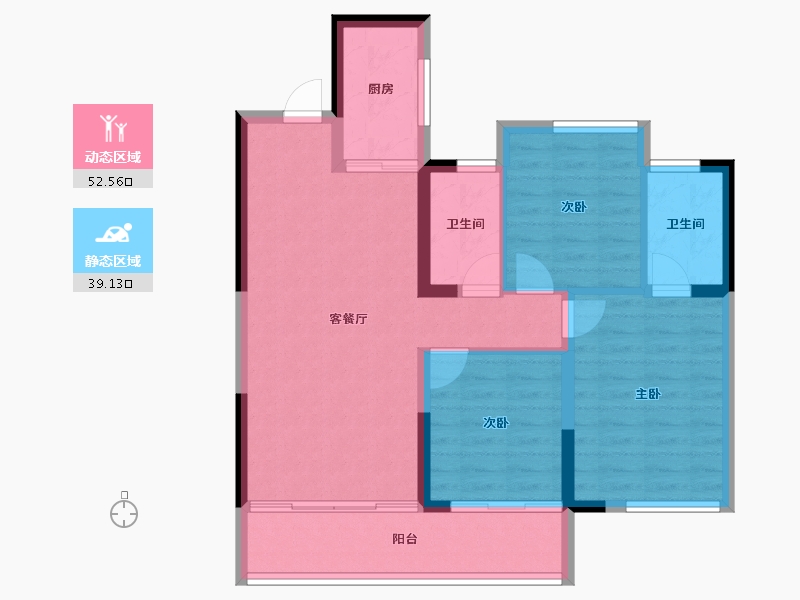 湖南省-常德市-邦泰·誉府-82.46-户型库-动静分区