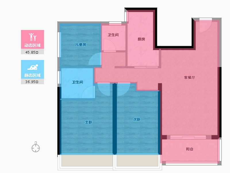 海南省-海口市-同康·国兴一品-73.62-户型库-动静分区