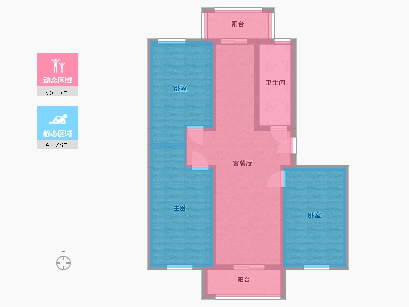 天津-天津市-亨通花园东区-南里-87.00-户型库-动静分区