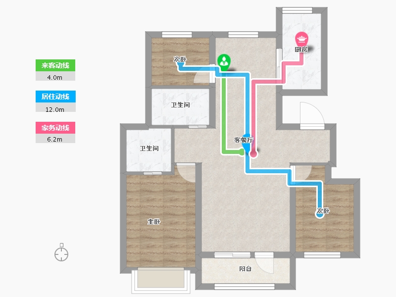 重庆-重庆市-华创•文华府-73.81-户型库-动静线