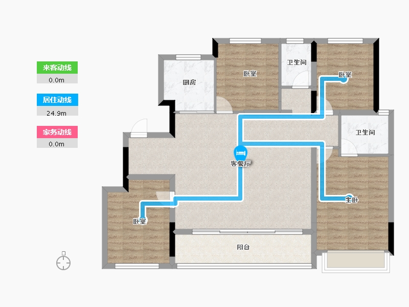 浙江省-杭州市-圣奥晓风望月府-111.20-户型库-动静线