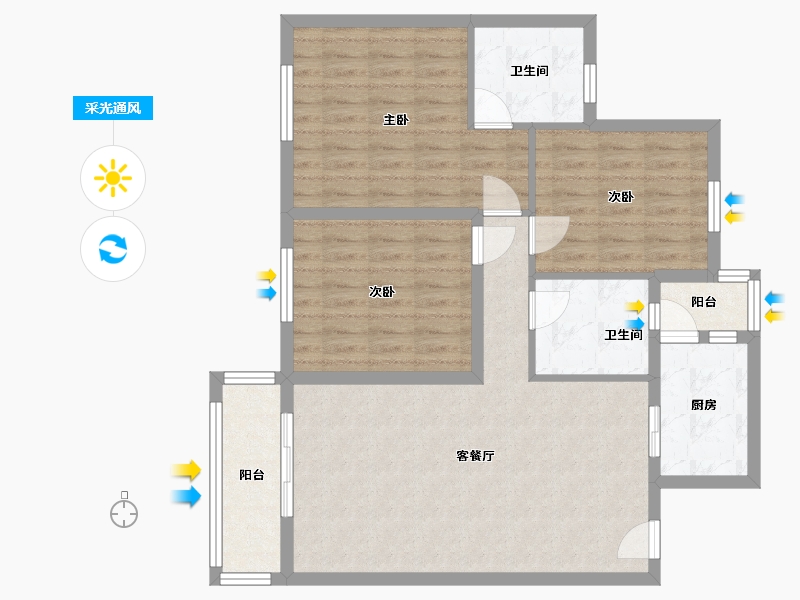 四川省-雅安市-三岔幸福里-94.40-户型库-采光通风