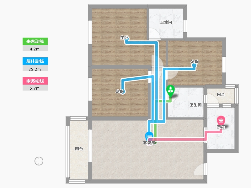 四川省-雅安市-三岔幸福里-94.40-户型库-动静线