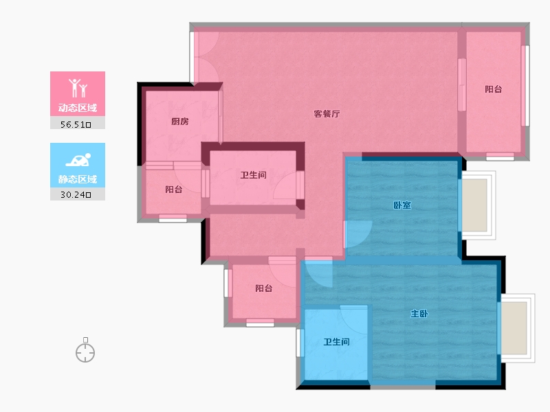 四川省-成都市-君悦时代-76.02-户型库-动静分区