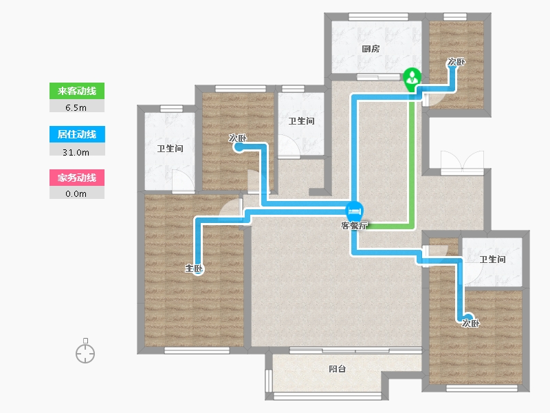 浙江省-湖州市-满庭芳府-122.30-户型库-动静线