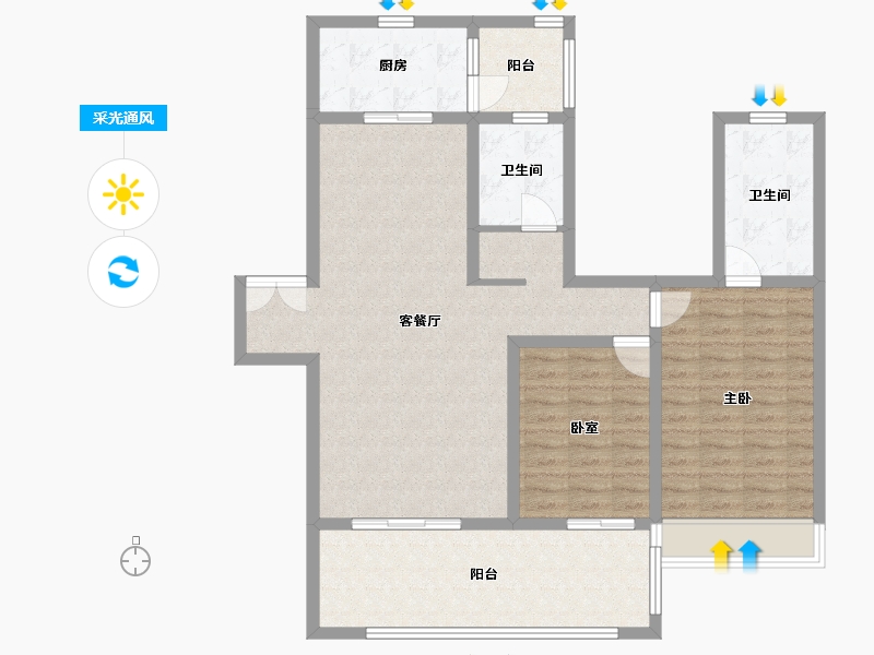 云南省-红河哈尼族彝族自治州-听蓝半山-106.04-户型库-采光通风